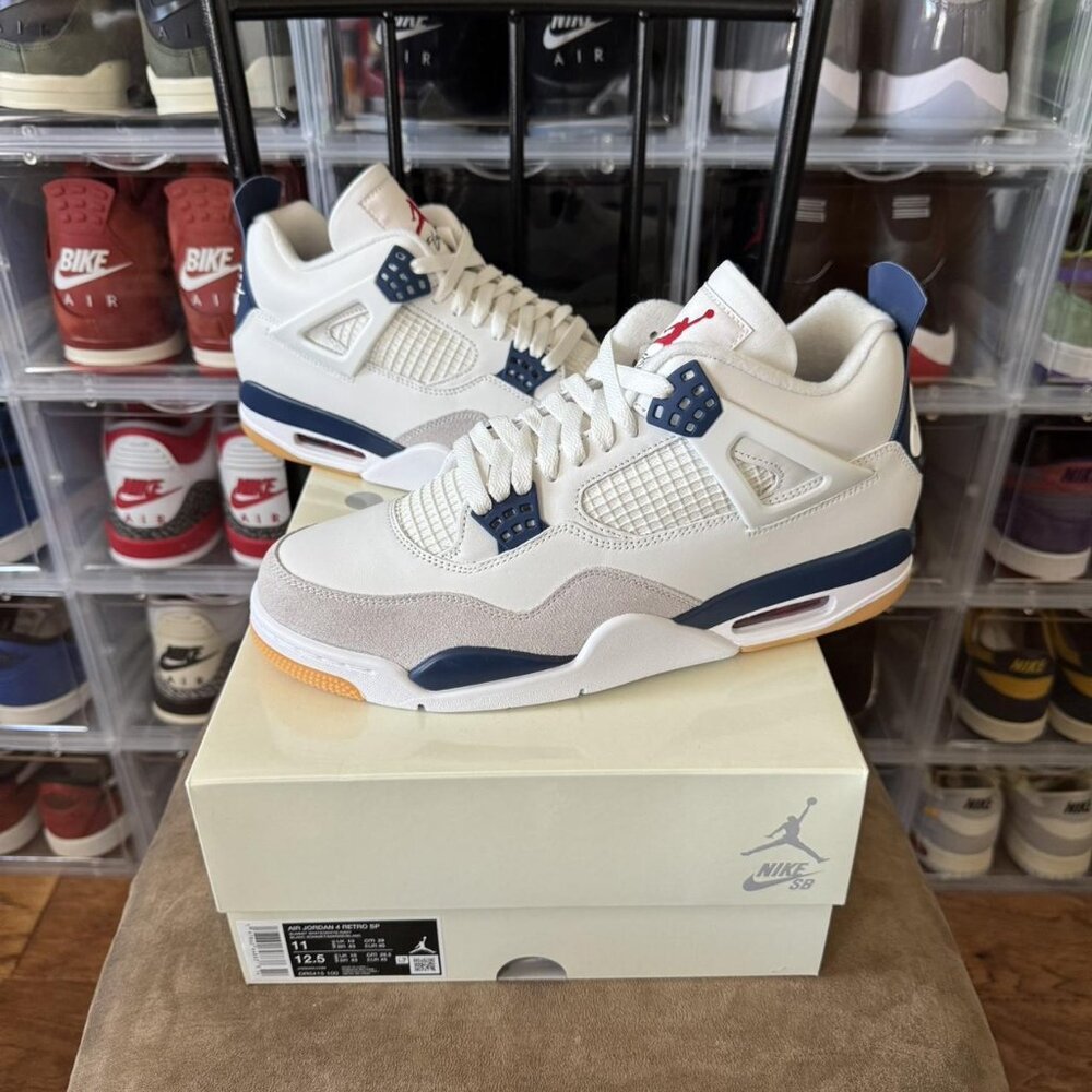 Size 11 - Nike SB x Air Jordan 4 Retro SP Midnight Navy SE SP LE DS BRAND NEW - Picture 2 of 5